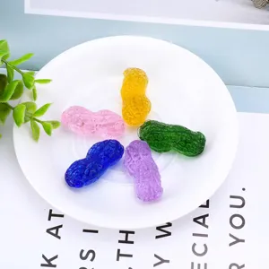 Colorful crystal peanut ornaments set, cute lucky figurine crafts for home decor and gifts.
