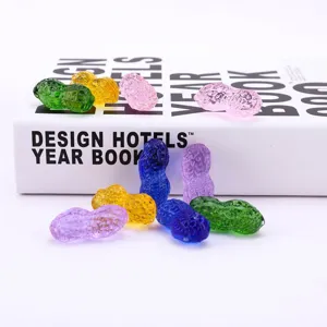 Colorful crystal peanut figurines crafts for home decoration and wedding party table decor.