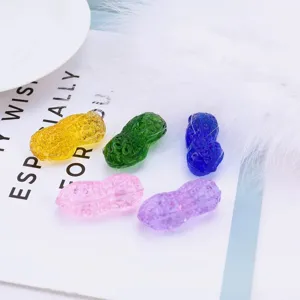 Colorful crystal peanut ornaments set home decor craft small statues lucky items table display