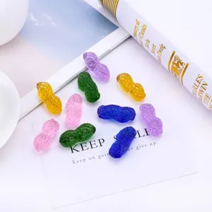 Colorful crystal peanut ornaments table decor cute acrylic gemstone crafts set for home