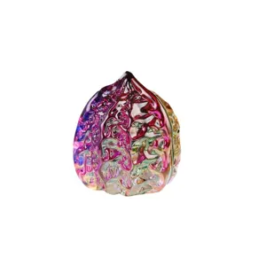 Colorful glazed walnut hand piece crystal glass ornament for meditation stress relief gift