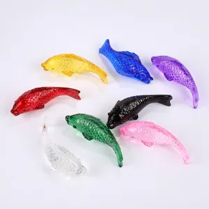 Colorful glass fish figurine crystal ornament home decor vibrant colored desk decoration piece