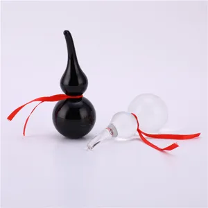 Crystal glass gourd ornament for home decor and feng shui lucky wealth decoration set.