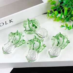 Kristall Glas Kohl Desktop Ornament transparent gruen Glueck Reichtum Tisch Deko Set