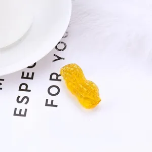 Yellow crystal peanut figurine for home decor, wedding ornament and lucky craft gift display.