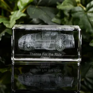 3D laserengraviertes Kristall Auto Block Geschenkartikel Deko Souvenir Schreibtisch Display