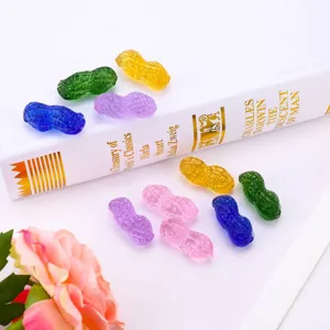 Crystal peanut figurines colorful glass ornaments home table decor lucky wedding party gifts