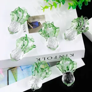 Kristallglas Kohl Miniatur Ornamente Tischdekoration glücklich grün klar Feng Shui Geschenke