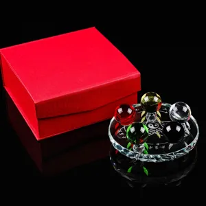 Set de bolas de cristal Feng Shui con matriz de cinco elementos y caja de regalo