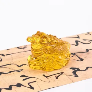 Feng Shui dreibeinige Geldkröte Kristall Ornament für elegante Heimdekoration Wohlstand Skulptur.