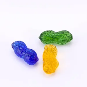 Crystal peanut figurine, colorful resin craft home desktop decoration ornament for gift.