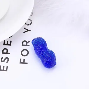 Blue crystal peanut figurine ornament lucky charm home decor gift tabletop display
