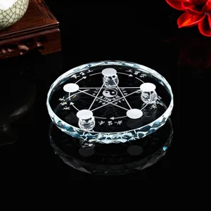 Placa de Feng Shui de los Cinco Elementos de Cristal con Decoración de Bola de Cristal