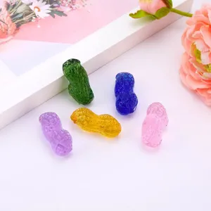 Crystal peanut figurine home decor ornament colorful glass craft cute table display