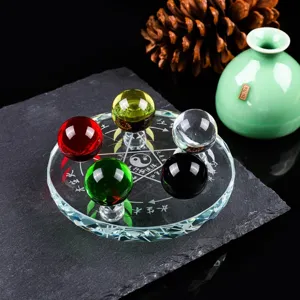 Set de bola de cristal Bagua de cinco elementos con bandeja decoracion feng shui hogar