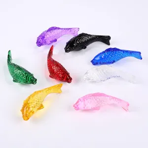 Handmade Crystal Fish Figurine Colorful Glass Animal Statue Feng Shui Desktop Ornament Home Decor Gift