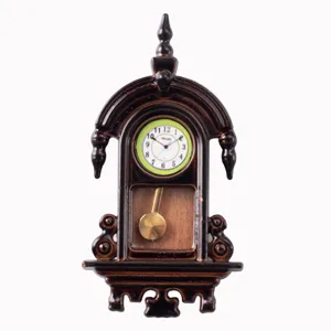 Miniature vintage wall clock dollhouse 1:12 scale miniature furniture toy decorative item.