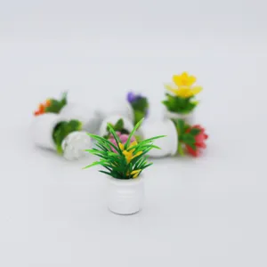Miniature dollhouse potted plants simulation micro landscape flower pots decor toy.