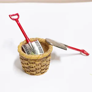 Miniature dollhouse garden shovel tool set 1:12 scale doll house mini accessories decor.