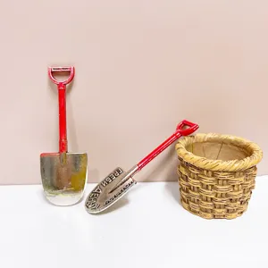 Dollhouse miniature garden shovel tools set 1:12 scale doll house green accessories