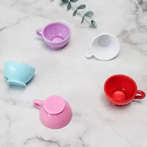 Mini taza de café de simulación taza de té de plástico casa de muñecas bricolaje decoración