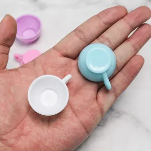 Miniaturas tazas café té plástico casa muñecas DIY contenedor alimentos micro paisaje accesorios.