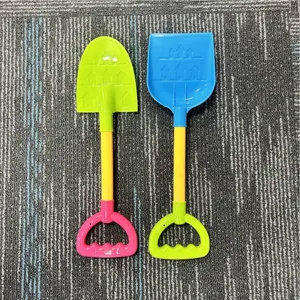 Children plastic beach snow shovel toy set, colorful dual-color design for outdoor fun.