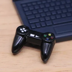 Mini alloy game controller model for dollhouse BJD micro scene photography detail view
