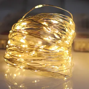 Guirnalda de luces LED de alambre de cobre cálido para caja de regalo, ramo y decoración.