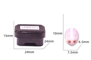 Miniature rabbit wagashi toy and small storage box detail showing precise dimensions.