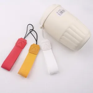 Portable tumbler cup with colorful hanging straps, suitable for outdoor daily travel and coffee use.