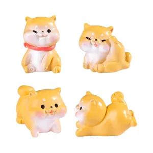 Mini Cute Resin Puppy Figurine Micro Landscape Dollhouse DIY Decoration Car Desktop Small Ornament Cartoon Animal Toy Gift