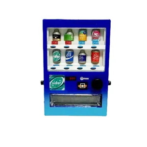 1:12 miniature dollhouse vending machine toy cute micro food play model blue desk ornament