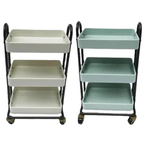 1:12 dollhouse miniature utility cart 3-tier storage rolling trolley kitchen model toy