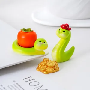2025 Ano de la Serpiente Lindas Mini Figuras Riqueza Escritorio Coche Adornos Casa