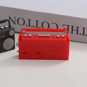 Miniature 1:12 dollhouse radio model retro boombox toy scene props detailed display