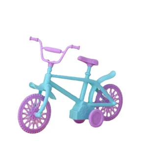 Plastic toy bicycle model pink blue children playhouse dollhouse decoration gift main view