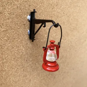 1:12 dollhouse miniature vintage kerosene lamp model micro lighting dollhouse decor ornament