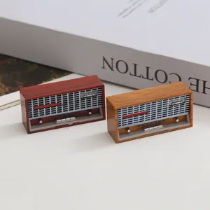 1:12 dollhouse miniature vintage radio model, retro resin recorder ornament for doll scene.
