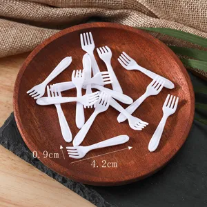 Mini Kunststoff Obstgabeln Puppenhaus Geschirr Lebensmittel Picks kleine Gabeln Set
