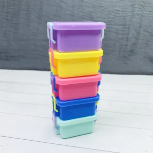 Miniature Dollhouse Storage Box Cute Plastic Storage Container Pretend Play Toy Simulation Doll House Accessories