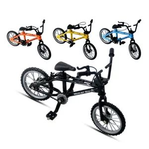 Mini Alloy Finger Bicycle Model Retro Double Bar BMX Finger Bike Toy Miniature Desktop Ornament For Kids