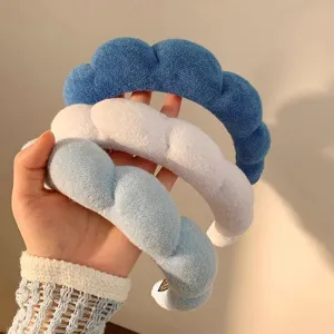 French style plush cloud headband wide brim hair hoop cute fluffy hair accessory for women