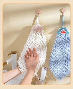 Chenille handdoek schattig hangend absorberend doekje keuken badkamer snel droog zacht