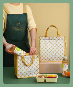 Bolsa de almuerzo térmica para trabajadores de oficina y estudiantes, recipiente bento portátil.
