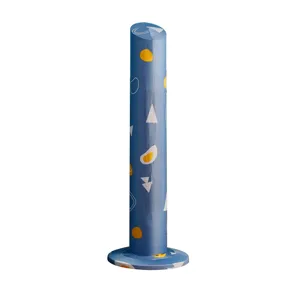 Blauwe geometrisch patroon torenventilator stofhoes elastische verticale beschermhoes