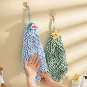 Chenille hangende handdoek voor keuken en badkamer, zacht absorberend sneldrogend handdoekje.