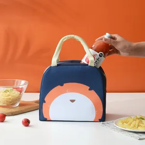 Bolsa térmica para almuerzo bento de dibujos animados portátil aislante para oficina y escuela.