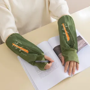 Warm winter plush long sleeve cuffs student office anti-dirty arm warmers gloves home