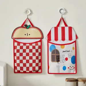 Bolsa de Almacenamiento de Bolsas de Basura Montada en la Pared Cocina Soporte de Bolsa Colgante Lindo Organizador de Dibujos Animados Bolsillo